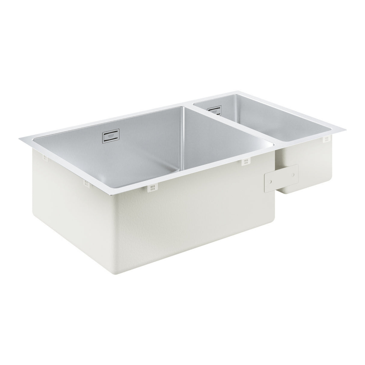 Grohe K700 Undermount One and Half Bowl Kitchen Sink for 800mm Cabinet in Stainless Steel Satin - Side View