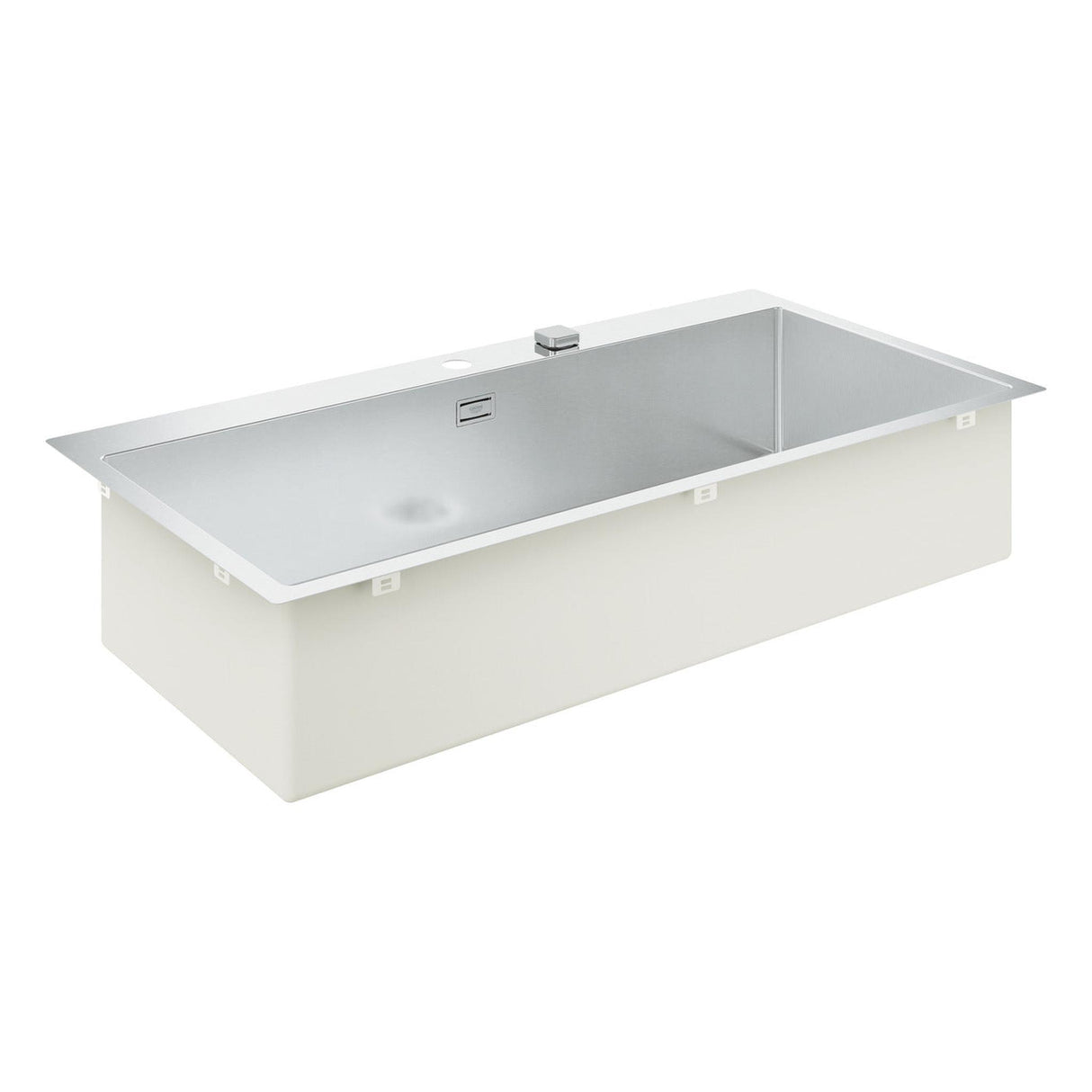 Grohe K800 Flush Mount Inset Mount Single Bowl Kitchen Sink for 1,200mm Cabinet in Stainless Steel Satin - Side View