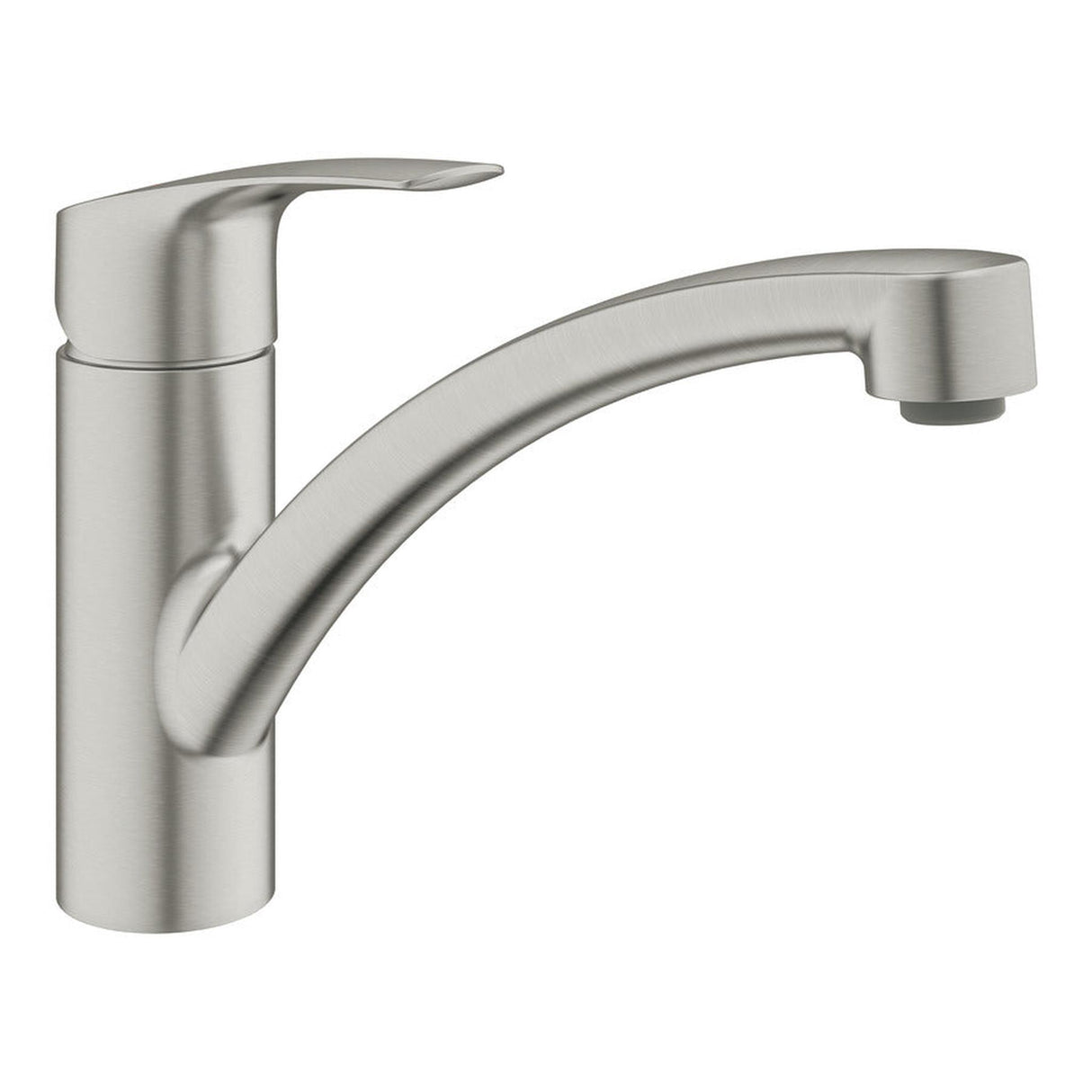 Grohe Via Contemporary Low Spout Mixer Tap With Single Lever In Brushed Super Steel