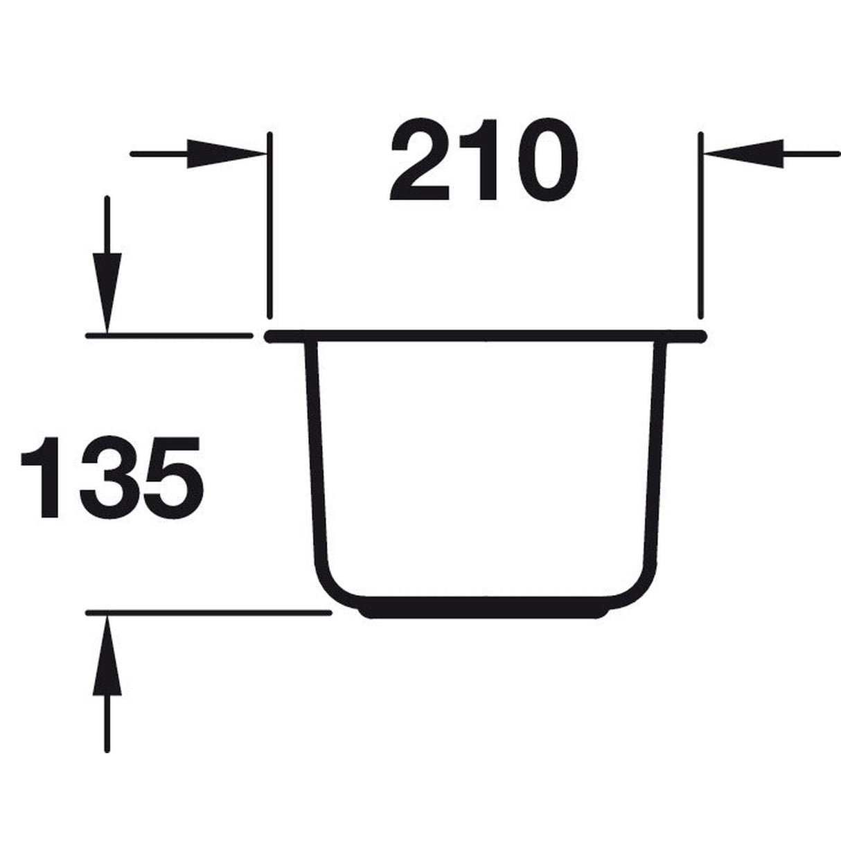Häfele Murano Undermount Half Bowl Kitchen Sink For 300mm Cabinet in Stainless Steel 56782390 Dimension