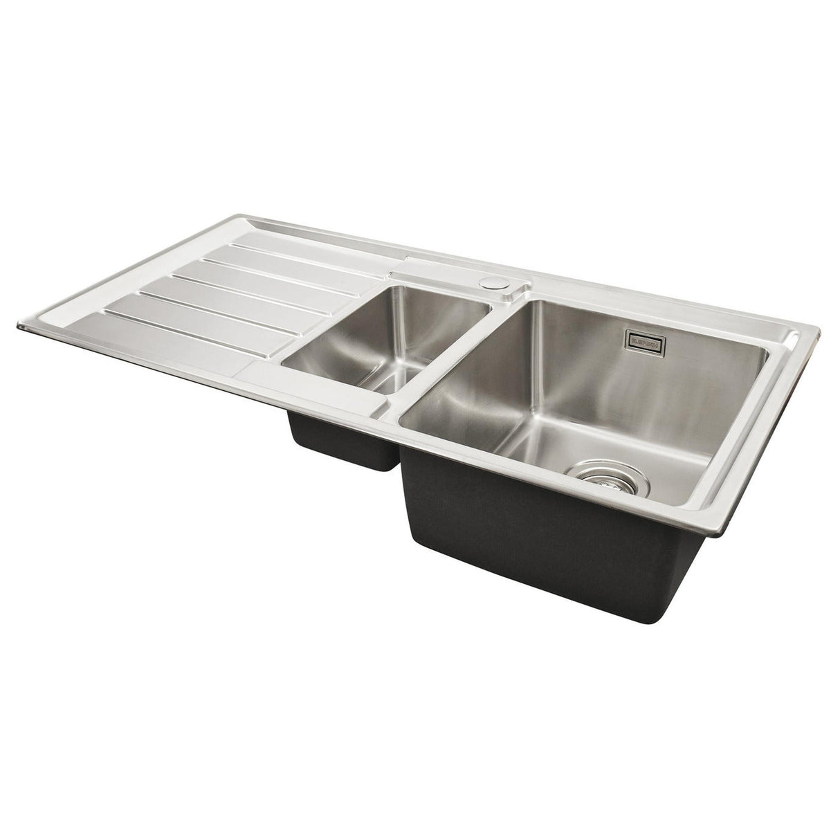 Häfele Veneto Inset Mount One and Half Bowl with Drainer Kitchen Sink For 600mm Cabinet in Stainless Steel 56782142 1