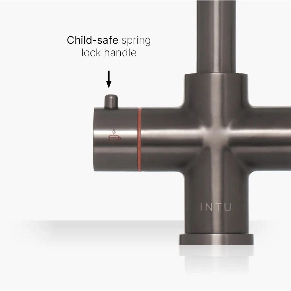 INTU 4OUR 4 in 1 Instant Boiling Water Kitchen Tap in Gunmetal With Swan Neck and Nexus Tank-The Tap Collection
