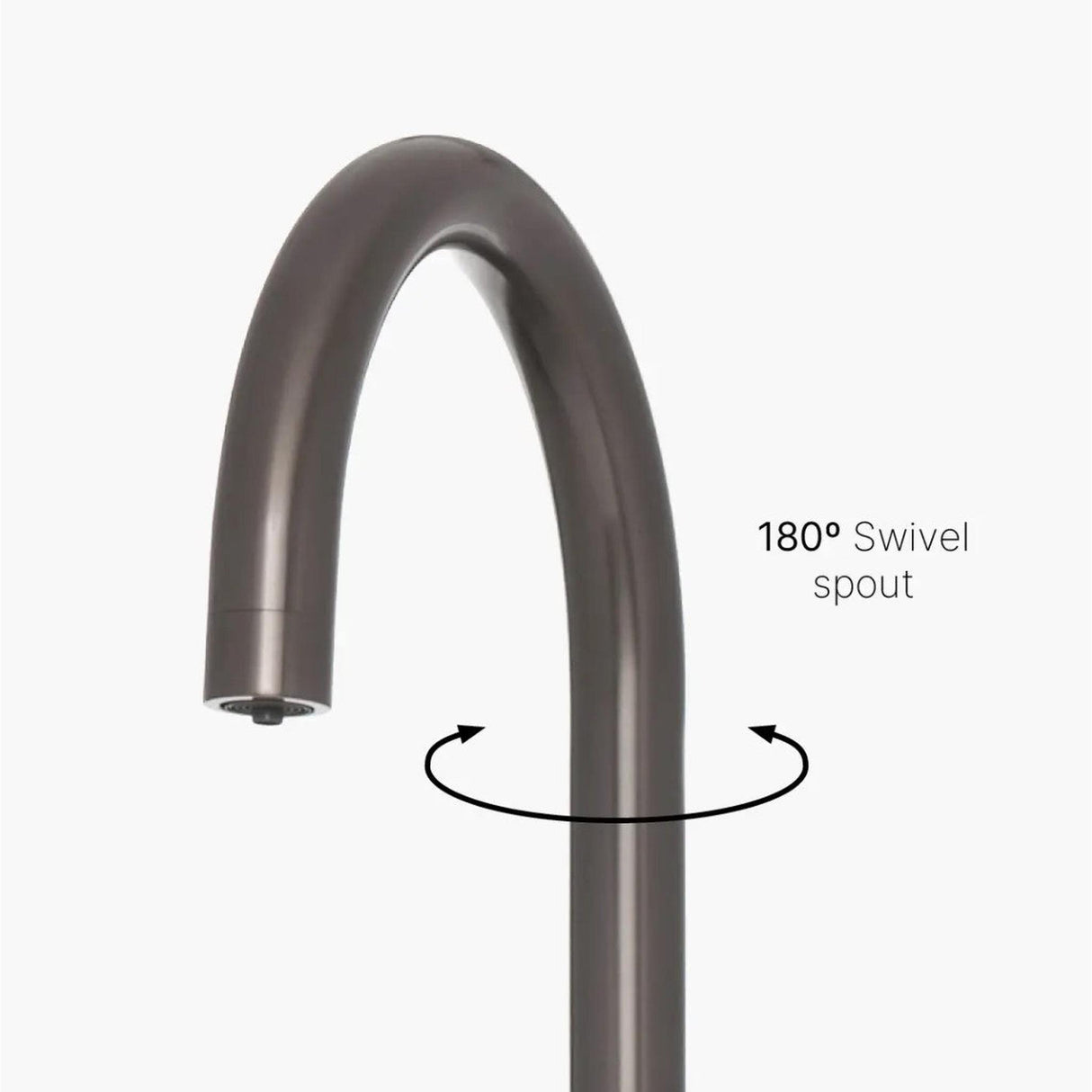 INTU 4OUR 4 in 1 Instant Boiling Water Kitchen Tap in Gunmetal With Swan Neck and Nexus Tank-The Tap Collection