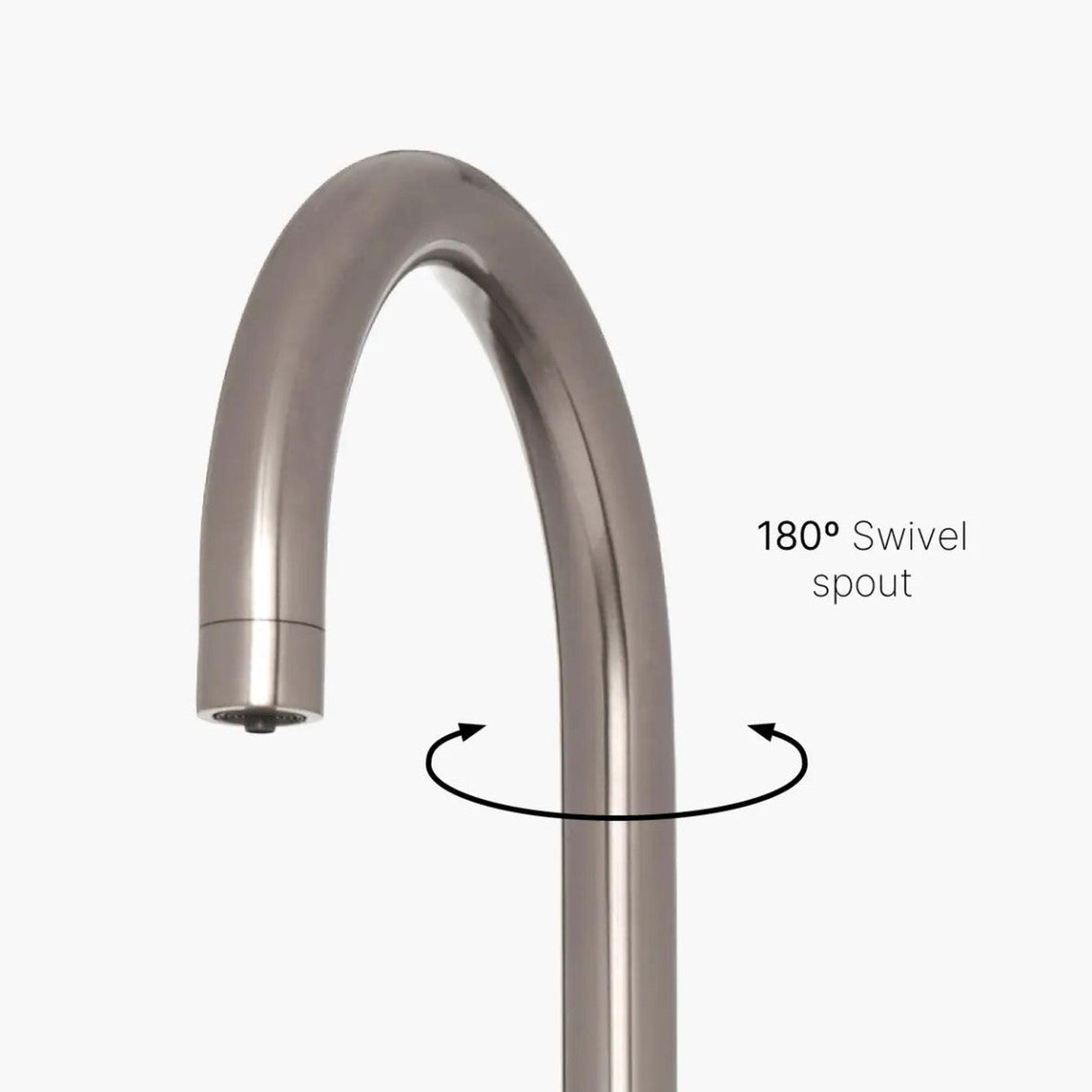 INTU Asprey 3 in 1 Instant Boiling Water Kitchen Tap in Brushed Nickel With Swan Neck and Solo Noir Tank-The Tap Collection