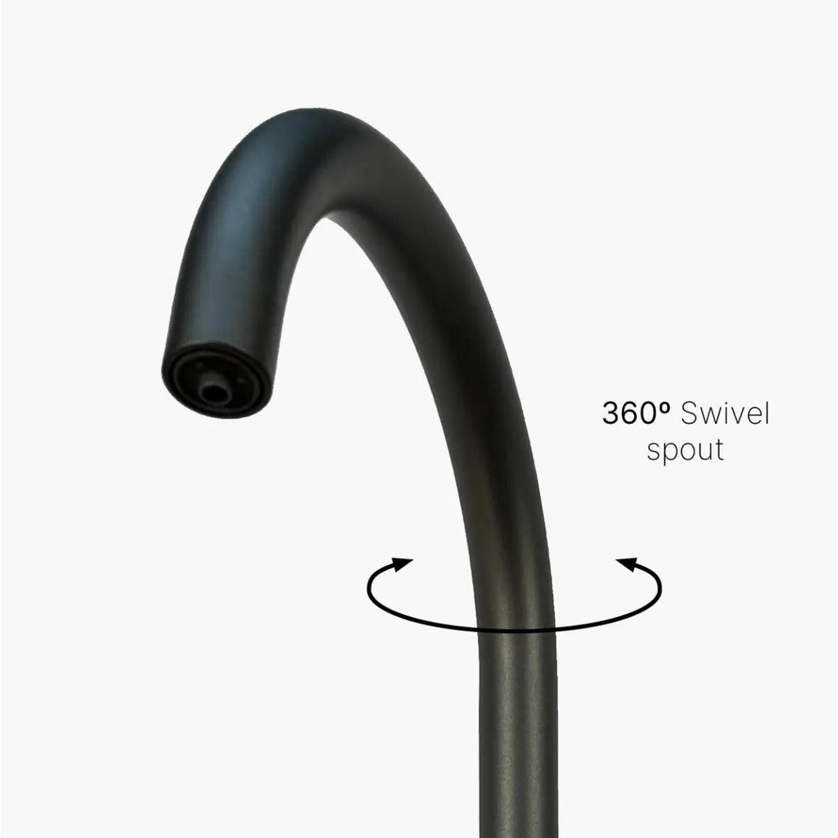 INTU Flair 3 in 1 Filtered Cold Water Kitchen Tap in Gunmetal With Swan Neck Swivel Rotation