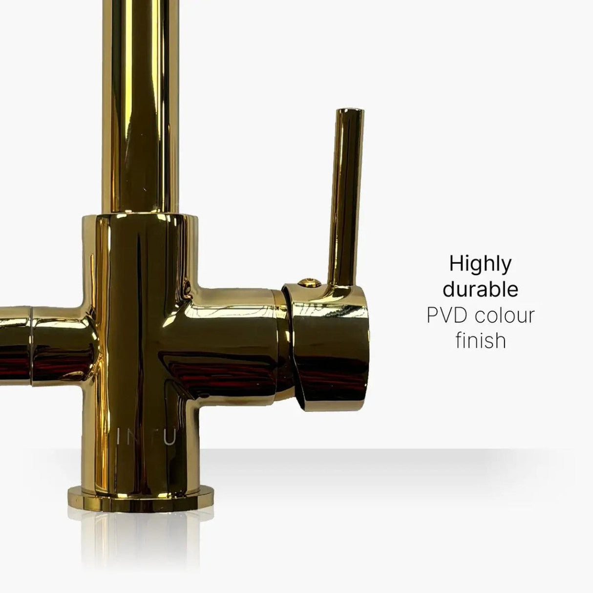 INTU Fusion 3 in 1 Filtered Cold Water Kitchen Tap in Brushed Gold With Square Neck-The Tap Collection