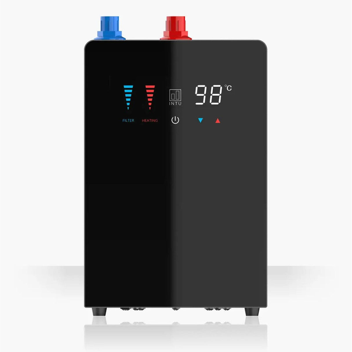 INTU 4OUR 4 in 1 Instant Boiling Water Kitchen Tap in Gunmetal With Square Neck and Nexus Tank-The Tap Collection