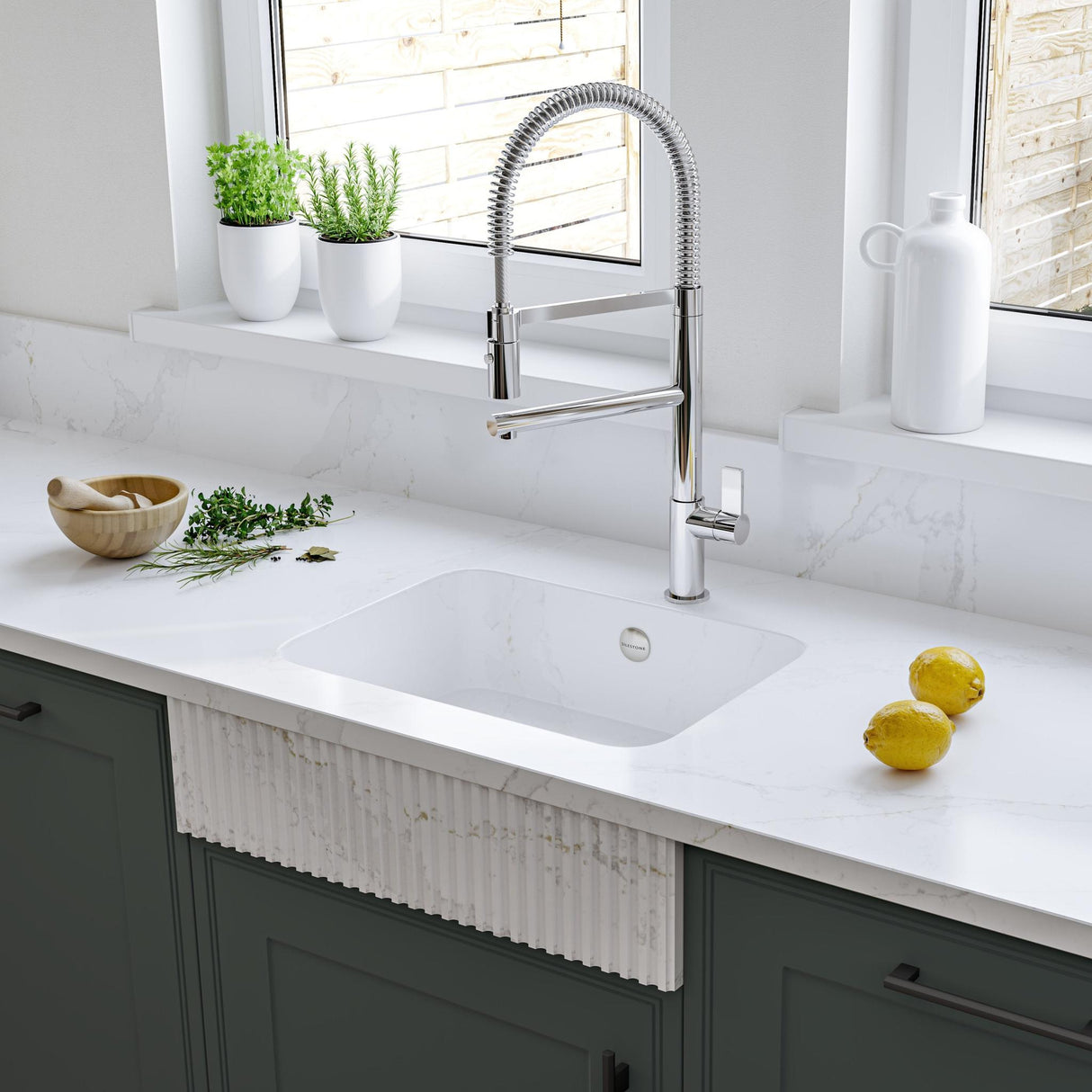 Nobili Flag Semi-Pro Pull Out Kitchen Tap in Chrome Life Style