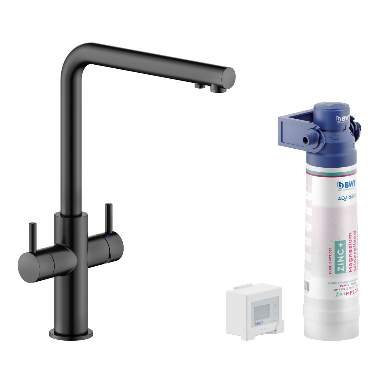 Nobili_L-Shape Kitchen Filter Tap Black