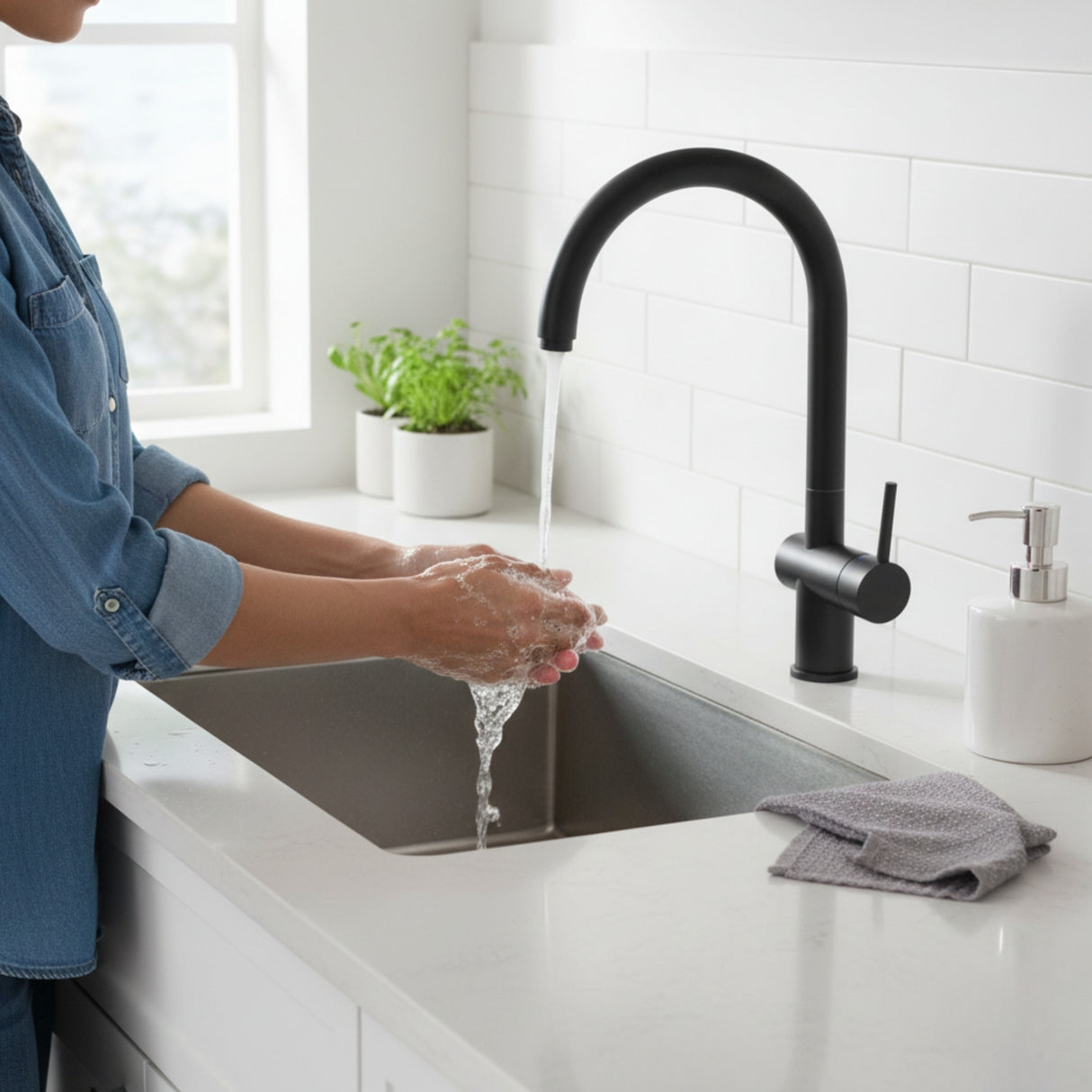 Nobili Live J Spout Kitchen Tap in Chrome Life Style