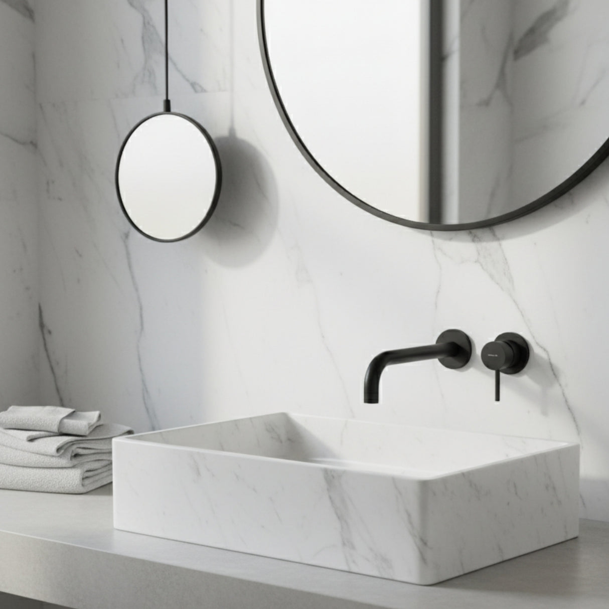 Nobili Live Wall Mounted Contemporary Kitchen Tap in Matt Black Life Style