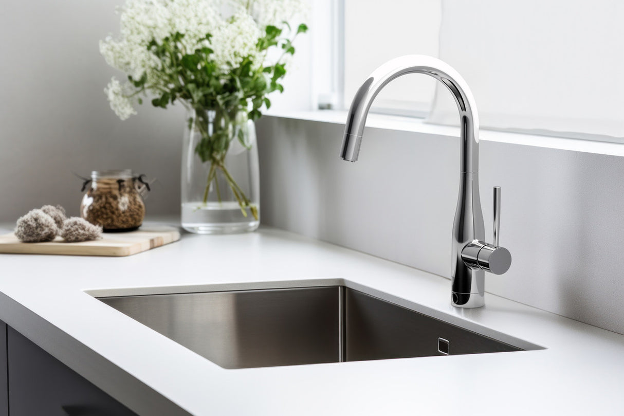 Triflow Concepts O3 3-in-1 Filter Kitchen Tap in Chrome with Pull Out Nozzle