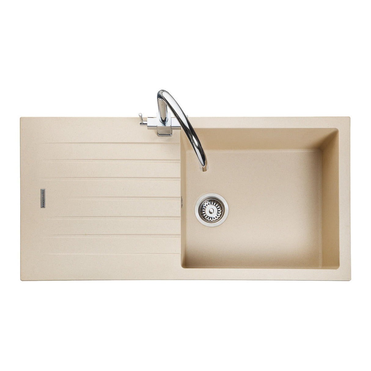 Rangemaster Andesite Inset Mount Single Bowl Kitchen Sink For 600mm Cabinet in Composite Stone Grey 57900631