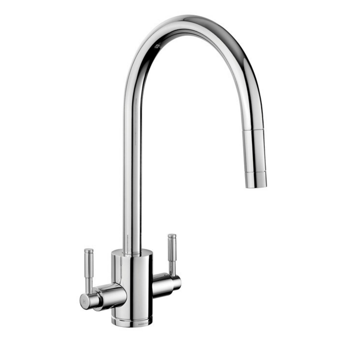 Rangemaster Aquatrend Pull Out Spray Mixer Tap with Dual Lever in Stainless Steel Chrome