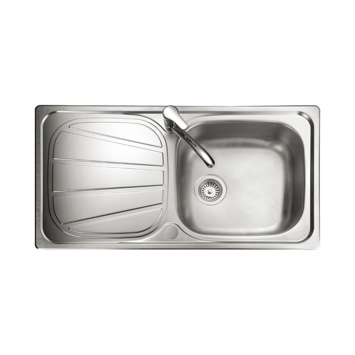 Rangemaster Baltimore Surface mount Single Bowl with Drainer Kitchen Sink For 600mm Cabinet in Stainless Steel 56560191