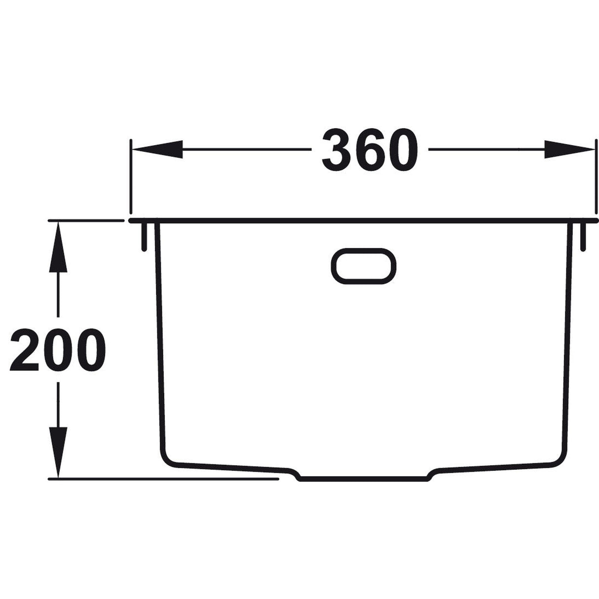 Rangemaster Cubix Undermount Inset Mount Single Bowl Kitchen Sink For 400mm Cabinet in Stainless Steel 56560491 Dimensions