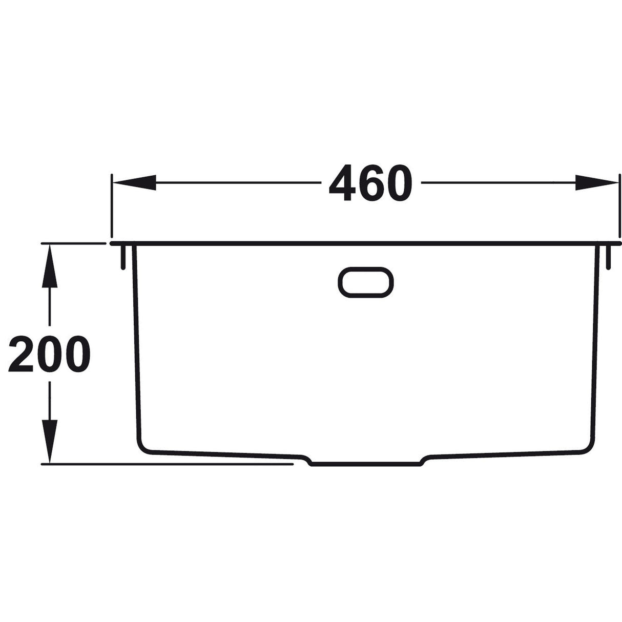 Rangemaster Cubix Undermount Inset Mount Single Bowl Kitchen Sink For 500mm Cabinet in Stainless Steel 56560511 Dimensions