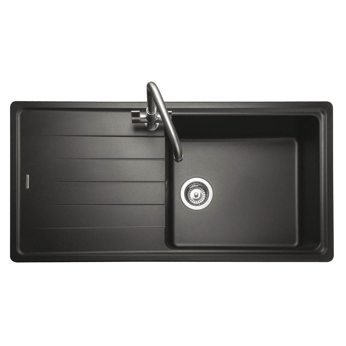 Rangemaster Elements Compact Inset Mount Ash black Single Bowl Kitchen Sink For 600mm Cabinet in Granite 57900501