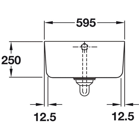 Rangemaster Farmhouse Undermount Single Bowl Kitchen Sink For 600mm Cabinet in Ceramic White 56562701 Dimension