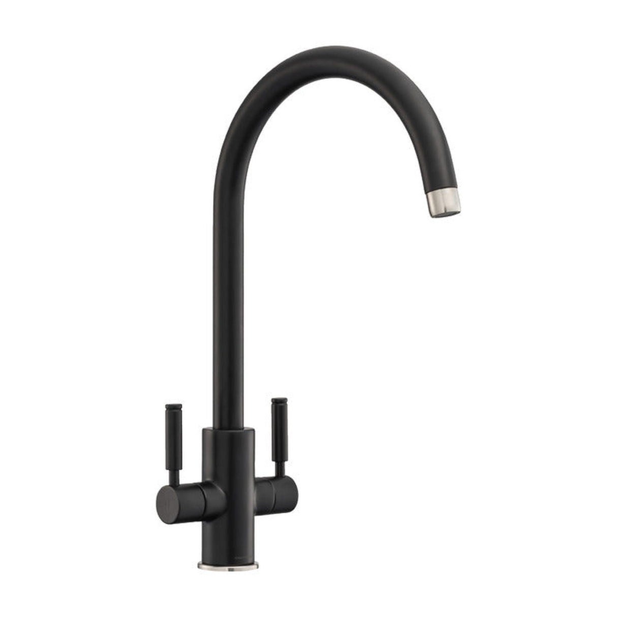 Rangemaster Intense Mixer Tap Matt Black with Dual Lever in Brass