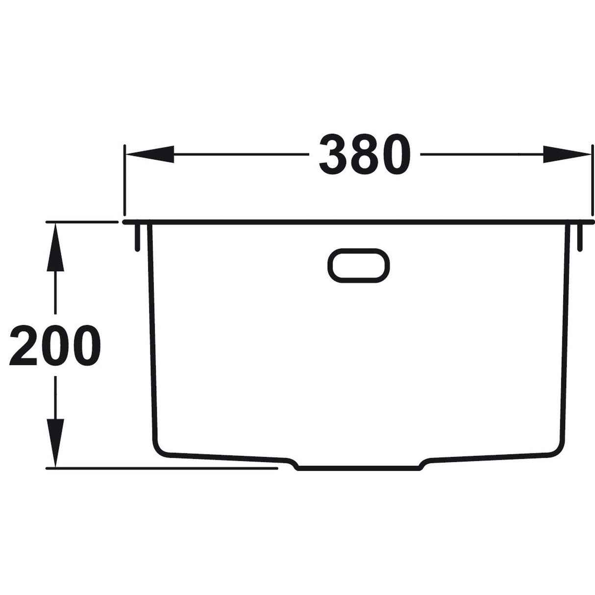 Rangemaster Kube Undermount Inset Mount Single Bowl Kitchen Sink For 450mm Cabinet in Stainless Steel 56560351 Dimensions