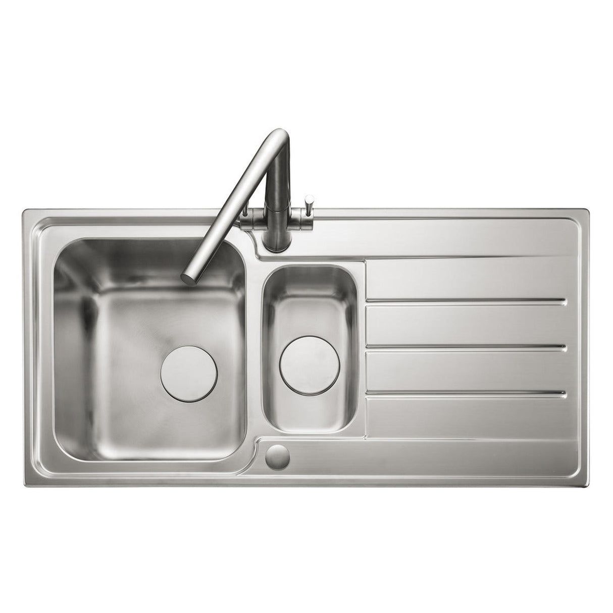 Rangemaster Oakland Inset Mount One and Half Bowl Kitchen Sink For 600mm Cabinet in Stainless Steel 56560741