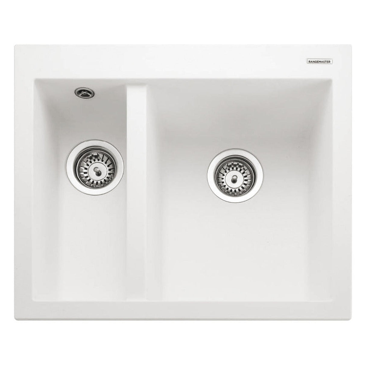 Rangemaster Oridian Inset Mount One and Half Kitchen Sink For 600mm Cabinet in Granite Arctic White 57901731