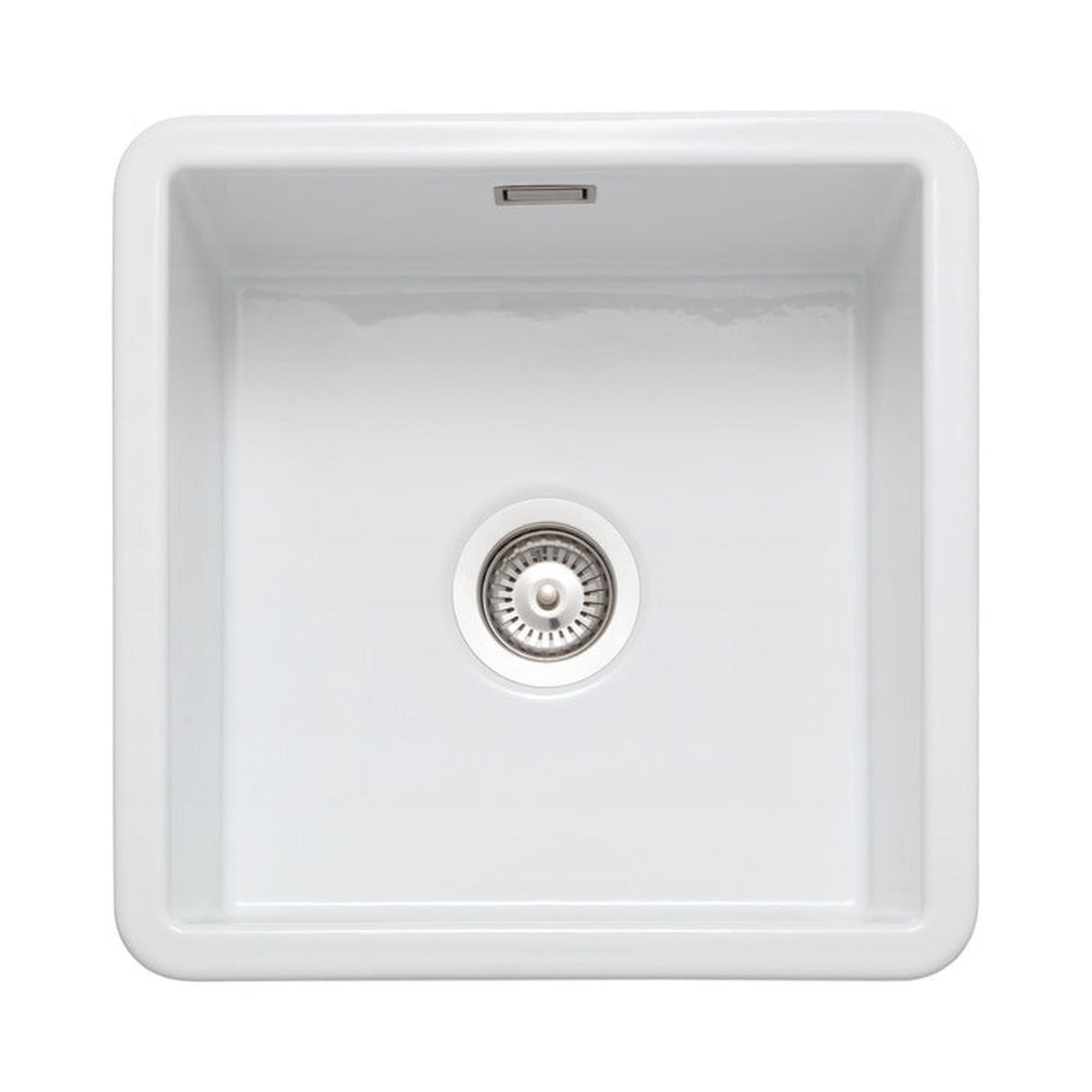 Rangemaster Rustique Inset Mount Single Bowl with Kitchen Sink For 500mm Cabinet in Ceramic White 56557770