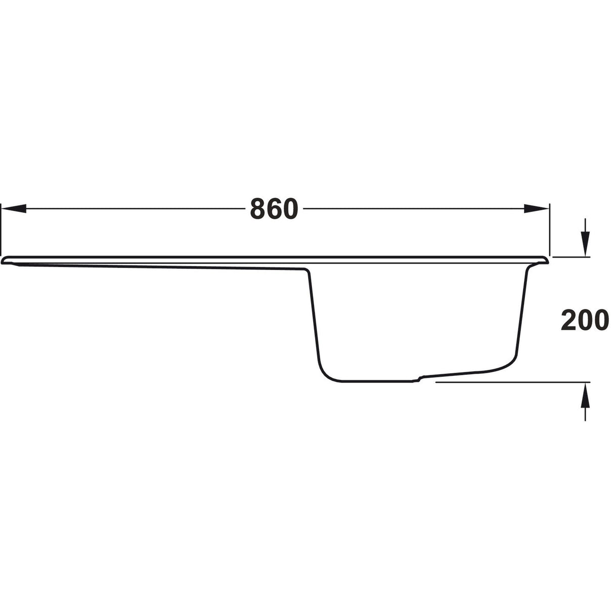 Rangemaster Topaz Compact Inset Mount One and Half Bowl Kitchen Sink For 600mm Cabinet in Granite Dimensions