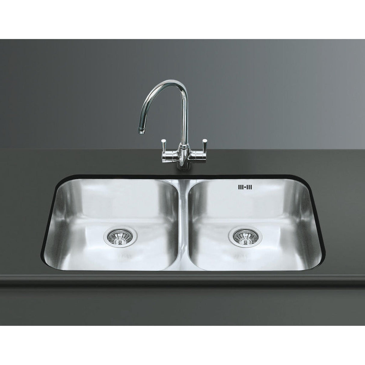 Smeg Alba Undermount Double Bowl Kitchen Sink For 900 mm Cabinet In Stainless Steel Brushed 56797160