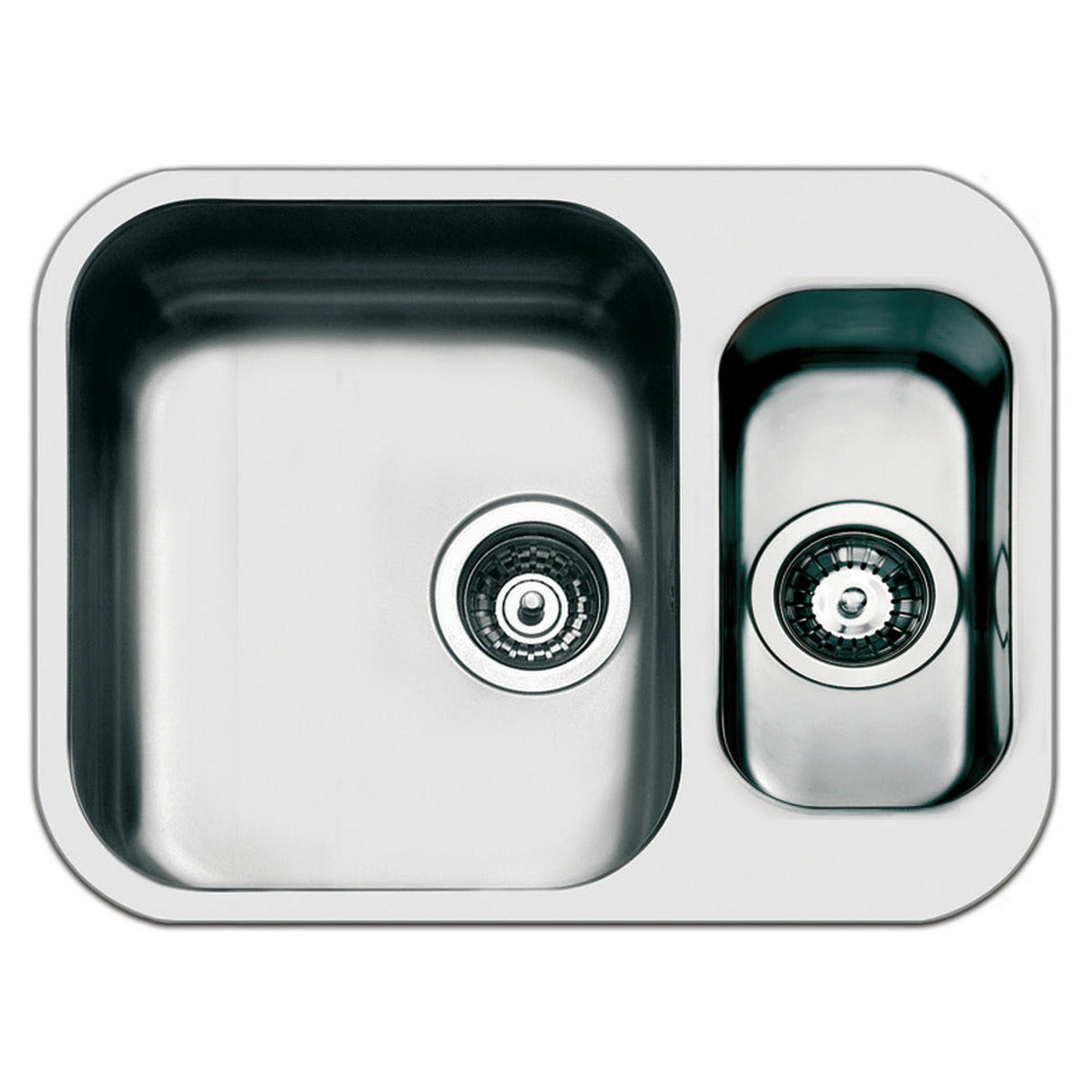 Smeg Alba Undermount One and Half Bowl Kitchen Sink For 600mm Cabinet in Stainless Steel Brushed