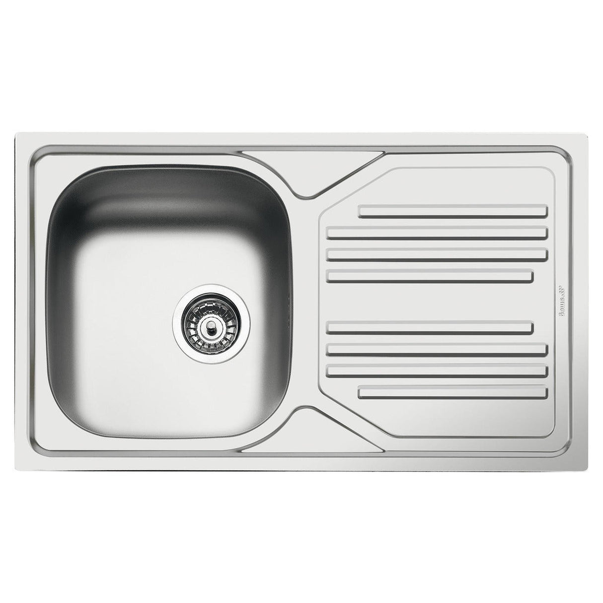 Smeg Inset Mount Single Bowl Kitchen Sink for 450 mm Cabinet in Stainless Steel Polished