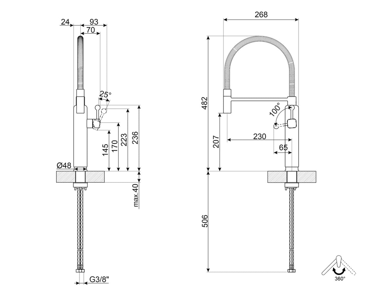 Smeg Retro Kitchen Tap Dimensions