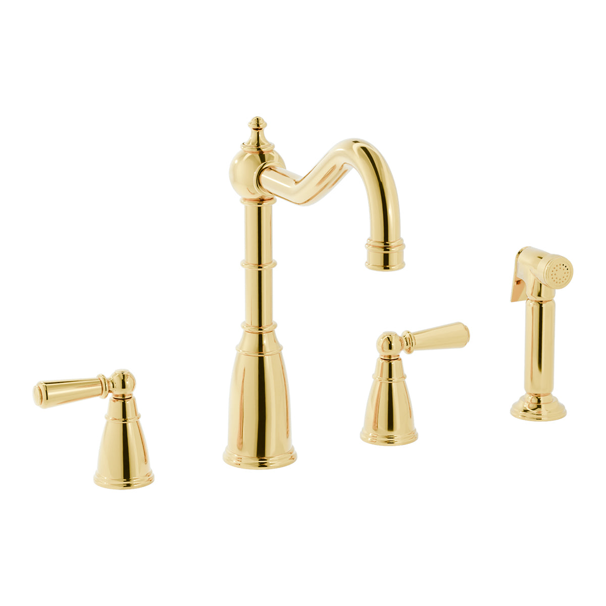 Bidbury & Co. Stockwell Kitchen Tap & Pull Out Spray with Ornate Lever Handles & Charming Traditional Aesthetic