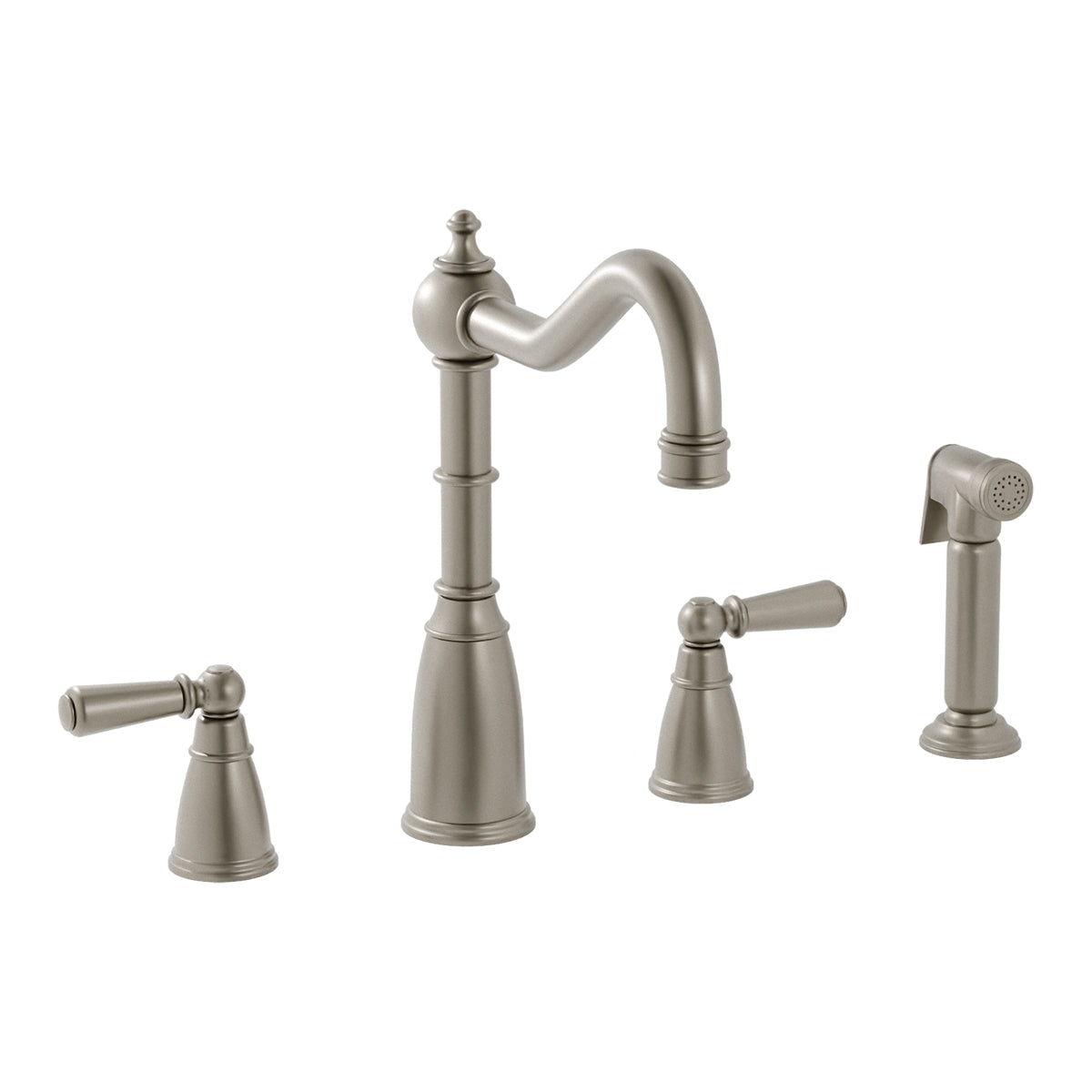 Bidbury & Co. Stockwell Kitchen Tap & Pull Out Spray with Ornate Lever Handles & Charming Traditional Aesthetic