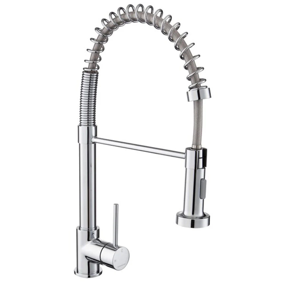 Rangemaster Pro Spray Single Lever Kitchen Mixer Tap with Pull Out Spray — Chrome
