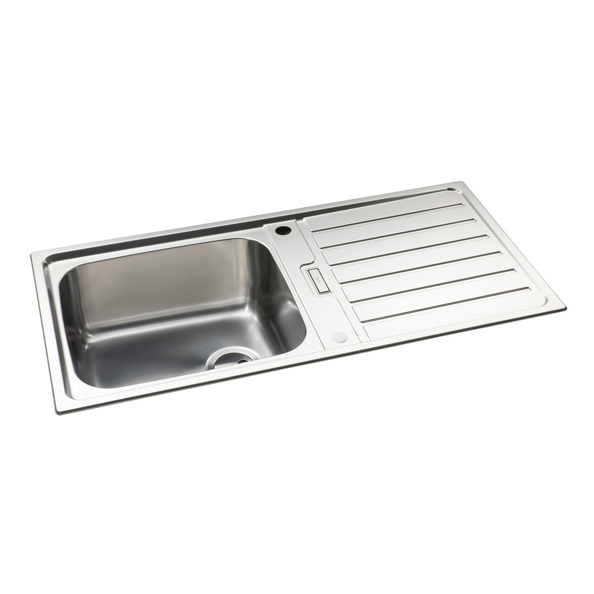 Abode Neron Single Bowl Inset Kitchen Sink in Brushed Steel