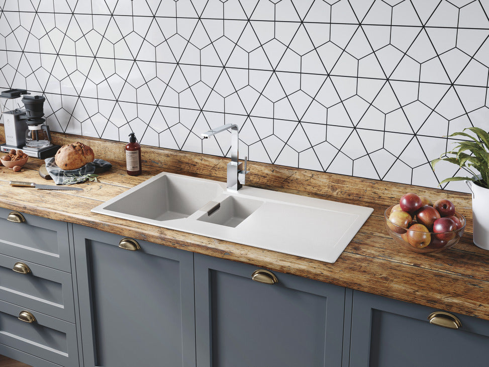 Rangemaster Mayon Granite Inset Mount One And Half Bowl Kitchen Sink