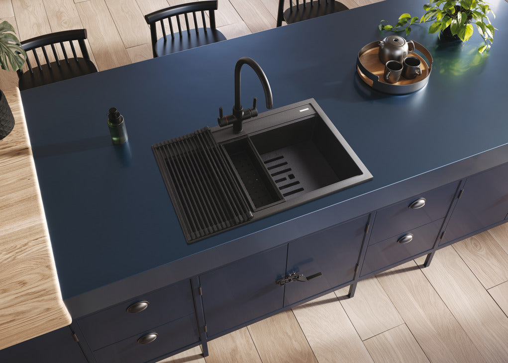 Rangemaster Prato Inset Mount Single Bowl Granite Kitchen Sink