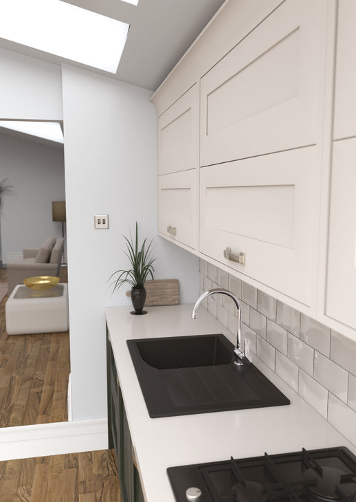 Abode Oriel Inset Mount Single Bowl Kitchen Sink in Composite
