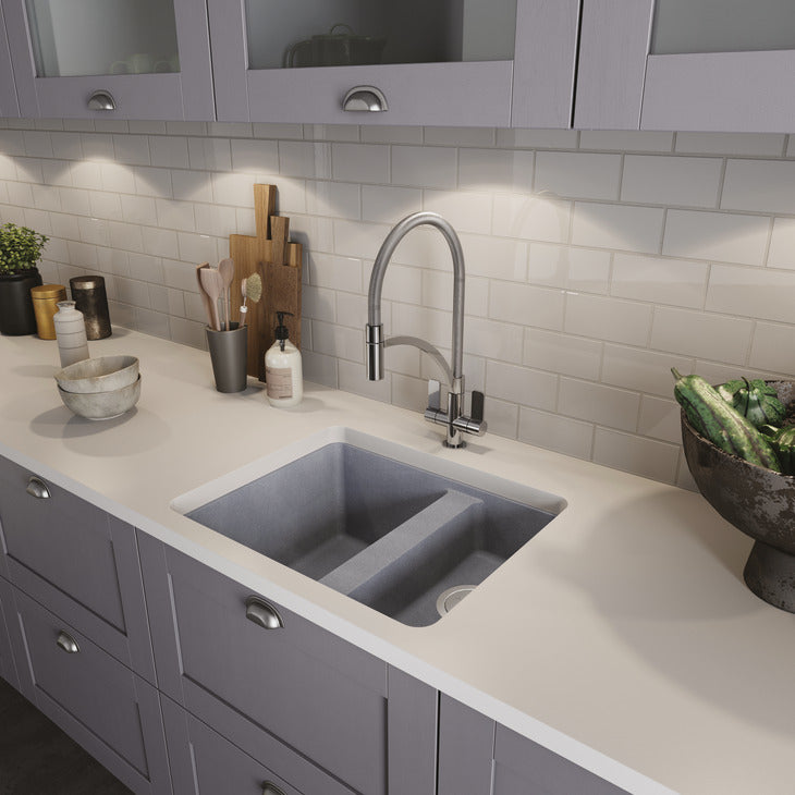 Abode Matrix GR15 One And Half Bowl Kitchen Sink in Composite