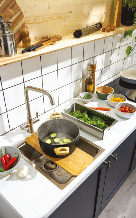 Abode System Sync Single Bowl Kitchen Sink in Stainless Steel