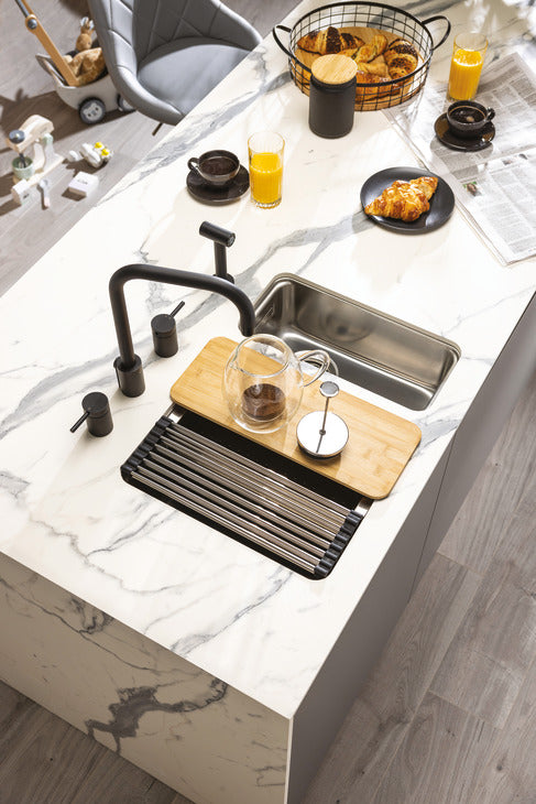 Abode System Sync Single Bowl Kitchen Sink in Stainless Steel