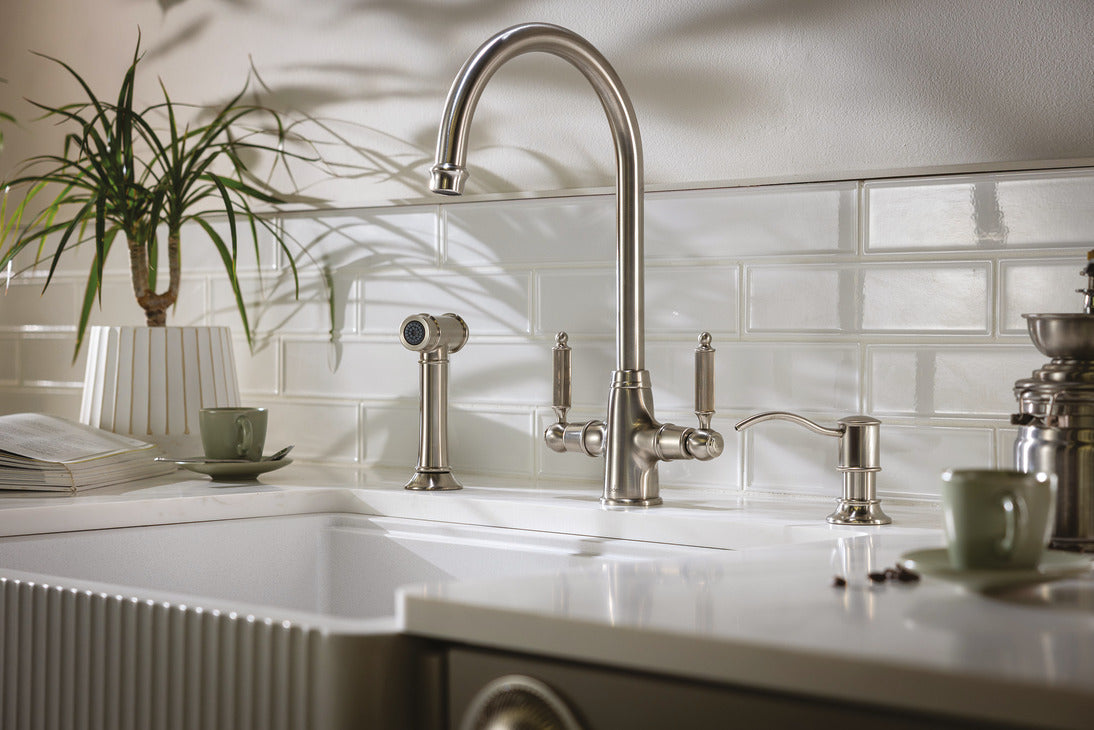 Abode Ornate Dual Lever C-Spout Kitchen Mixer Tap