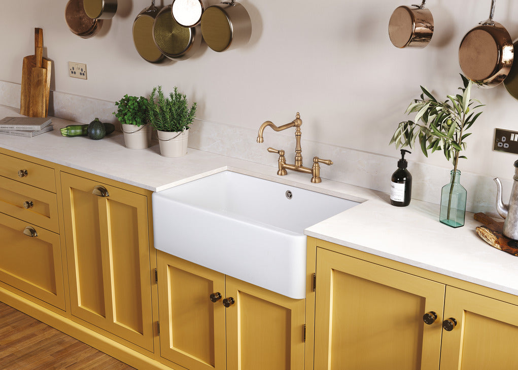 Rangemaster Farmhouse Belfast White Single Bowl Kitchen Sink