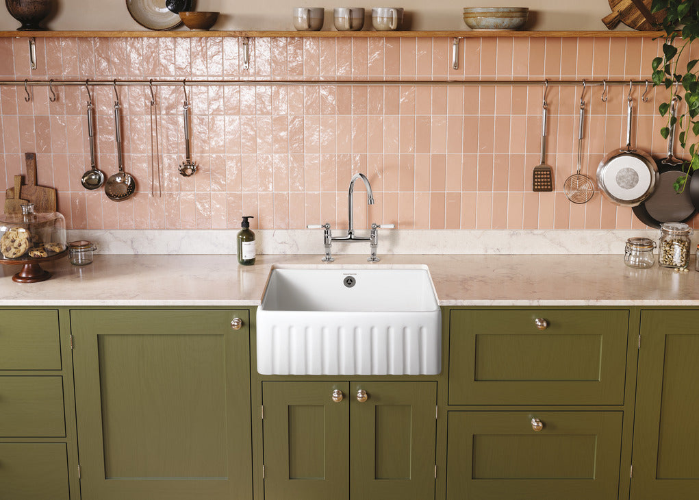 Rangemaster Harmony Fluted White Belfast Kitchen Sink