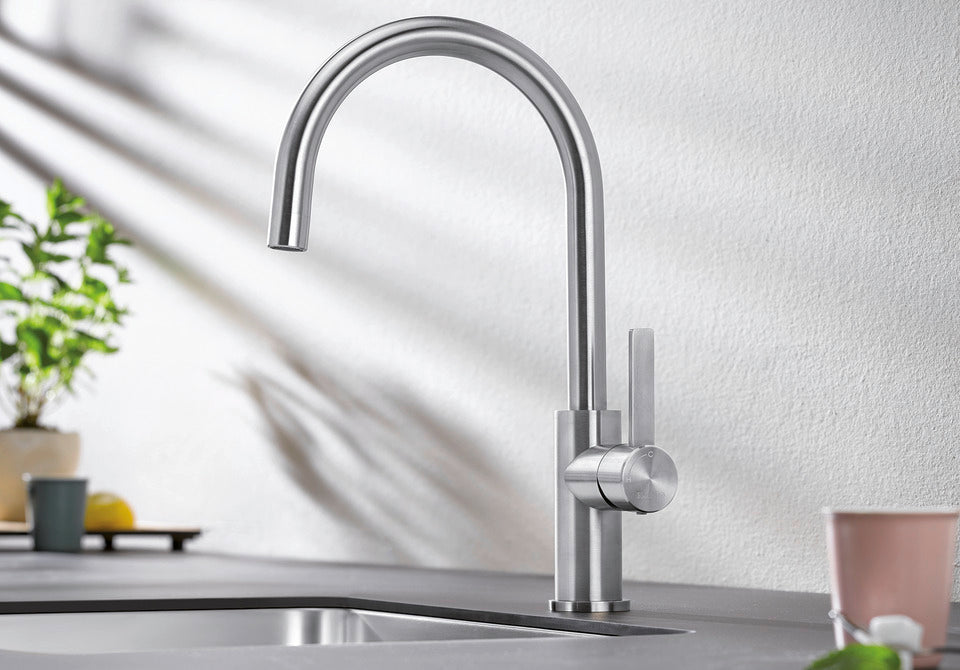 BLANCO Candor Eco Single Lever Kitchen Mixer Tap in a Kitchen Setting