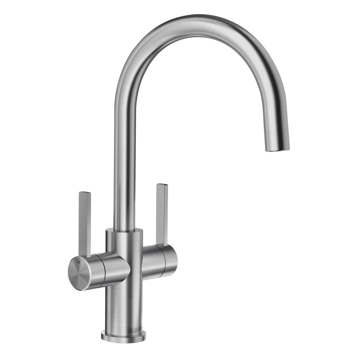 BLANCO Candor Twin Dual Lever Kitchen Mixer Tap in Brushed Stainless Steel