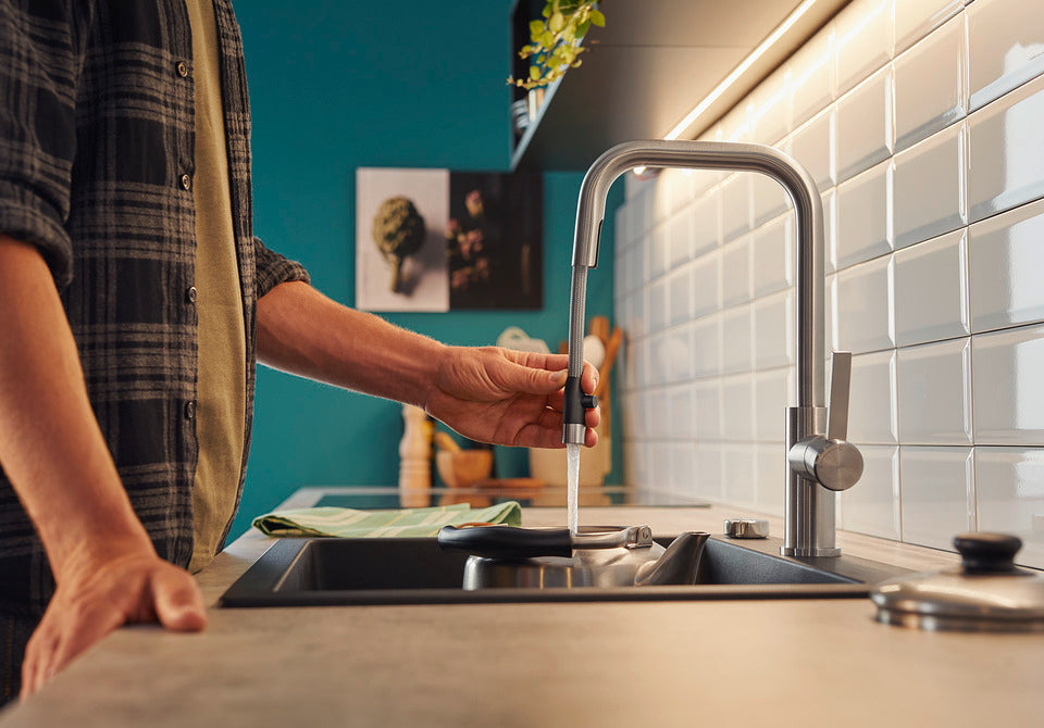 BLANCO Jandora S Single Lever Kitchen Mixer Tap with Pull Out Spray Pull-Out Spray Rinsing at the Sink