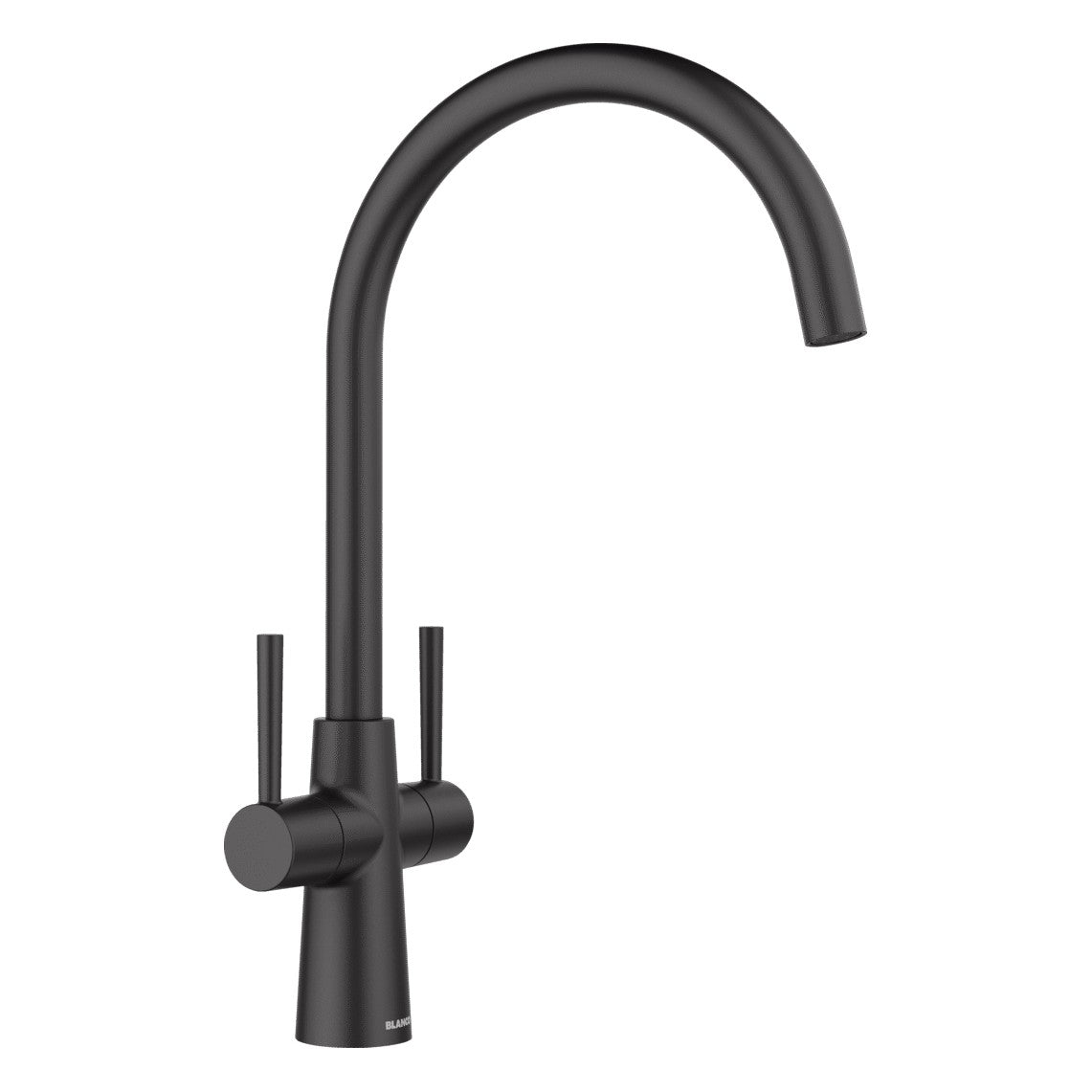 BLANCO Max II Dual Handle Kitchen Mixer Tap with 360° Swivel Spout in Black Matt